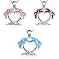 Zinc Alloy Jewelry Pendants, with Artificial Opal 