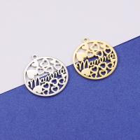 Stainless Steel Hollow Pendant, 304 Stainless Steel, Round, Vacuum Ion Plating, fashion jewelry 25mm 