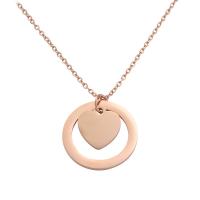 Stainless Steel Jewelry Necklace, 304 Stainless Steel, with 1.97 extender chain, Heart, Vacuum Ion Plating, fashion jewelry 30mm .72 Inch 
