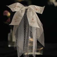 Hochzeitsschleier, Stoff, handgemacht, für Frau, weiß, Länge:ca. 60 cm, 3PCs/Menge, verkauft von Menge