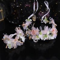 Bridal Hair Flowers, Spun Silk, with Iron, handmade & for woman & with rhinestone 