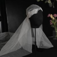 Wedding Veil, Cloth, handmade, for woman, white Approx 80-100 cm 