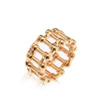 304 Stainless Steel Finger Ring, Round, gold color plated, fashion jewelry & for man & hollow, golden 