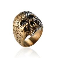 304 Stainless Steel Finger Ring, Skull, plated, fashion jewelry & for man 
