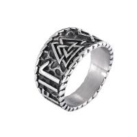 316L Stainless Steel Finger Ring, Round, plated, fashion jewelry & for man, silver-grey, 14mm 