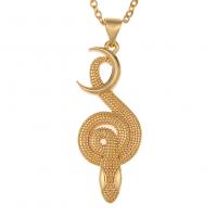 Brass Jewelry Necklace, Snake, gold color plated, Unisex Approx 17.7 Inch 