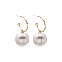 Zink Legierung Tropfen Ohrring, Zinklegierung, mit Kunststoff Perlen, goldfarben plattiert, für Frau, keine, 20x45mm, verkauft von Paar
