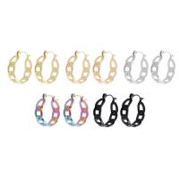 Stainless Steel Hoop Earring, 304 Stainless Steel, Vacuum Ion Plating, fashion jewelry & for woman & hollow 7*22mm 