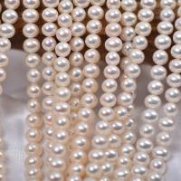 Perlas Patata Freshwater, Perlas cultivadas de agua dulce, huevotío mío, natural, Bricolaje, Blanco, 7-8mm, longitud:aproximado 36-38 cm, Vendido por Sarta