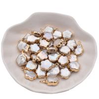 Colgante de cobre con perla cultivada de agua dulce  , Perlas cultivadas de agua dulce, con metal, Blanco, 13-15mm, Vendido por UD
