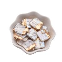 Kultivierten Süßwasser Perle Messing Anhänger, Natürliche kultivierte Süßwasserperlen, mit Messing, weiß, 17-18mm, verkauft von PC