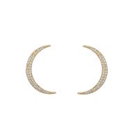Zinc Alloy Rhinestone Stud Earring, zinc alloy post pin, plated, for woman & with rhinestone 