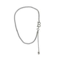 Titanium Steel Sweater Necklace, titanium steel lobster clasp, for woman, silver color cm 
