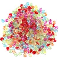 Acrylic Alphabet Beads, Round, polished, DIY & transparent, mixed colors 