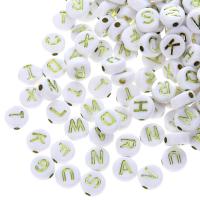 Acryl Alphabet Perlen, rund, DIY & Emaille, keine, 5x10mm, 100PCs/Tasche, verkauft von Tasche
