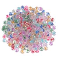 Acryl Alphabet Perlen, rund, DIY & transparent & Emaille, keine, 4x7mm, 100PCs/Tasche, verkauft von Tasche