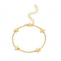 Brass Bracelets, Star, gold color plated, Adjustable & fashion jewelry & for woman mm 