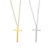 Stainless Steel Jewelry Necklace, 304 Stainless Steel, with 5cm extender chain, Cross, plated, fashion jewelry cm 