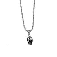 Stainless Steel Jewelry Necklace, 304 Stainless Steel, Skull, plated, fashion jewelry cm 