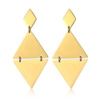 Titanium Steel Earrings, Rhombus, plated, fashion jewelry & for woman 