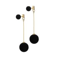 Stainless Steel Drop Earring, 304 Stainless Steel, with Plush, Round, plated, fashion jewelry & for woman 8mm 