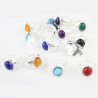 Resin Zinc Alloy Finger Ring, with Resin, Unisex, mixed colors, 17mm 