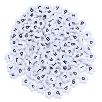 Acryl Alphabet Perlen, DIY & Emaille, gemischte Farben, 4.5x11.5mm, 100PCs/Tasche, verkauft von Tasche