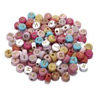 Acryl Alphabet Perlen, Einbrennlack, DIY, keine, 4x7mm, 100PCs/Tasche, verkauft von Tasche