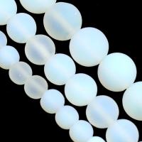 Perles d'opale de mer, Opaline, Rond, synthétique, DIY, blanc Environ 38 cm, Vendu par brin