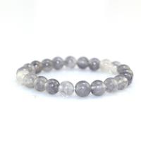 Bracelets quartz, Cristal gris, fait à la main & unisexe, gris, 8mm cm, Vendu par PC