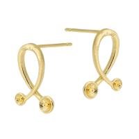 Brass Earring Stud Component, gold color plated, fashion jewelry & for woman, golden 1mm 