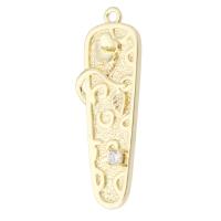 Rhinestone Brass Pendants, gold color plated, Unisex & with rhinestone, golden Approx 1mm 
