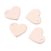 Brass Heart Pendants, rose gold color plated, Unisex, rose gold color Approx 0.5mm 