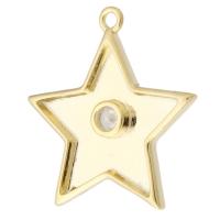 Rhinestone Brass Pendants, Star, gold color plated, Unisex & with rhinestone, golden Approx 1.5mm 