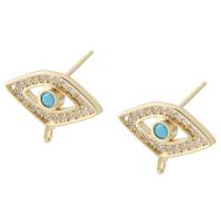 Brass Earring Drop Component, gold color plated, DIY & enamel & with rhinestone, golden 1mm 