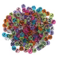 Acryl Alphabet Perlen, rund, DIY & Emaille, keine, 4x7mm, 100PCs/Tasche, verkauft von Tasche
