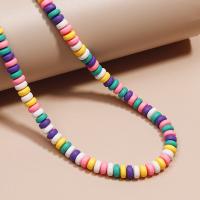 Rondelle Polymer Clay Beads, argile de polymère, DIY, couleurs mélangées Environ 15.75 pouce, Environ Vendu par brin