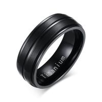 Titanium Finger Ring & for man, black, 8mm 