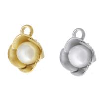 Stainless Steel Pendants, 201 Stainless Steel, with Plastic Pearl, Vacuum Ion Plating, Unisex 
