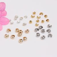 Brass Crimp Bead Cover, Round, plated, DIY 
