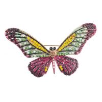Rhinestone Zinc Alloy Brooch, Butterfly, plated, for woman & with rhinestone 