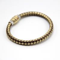 PU Leather Cord Bracelets, with Brass & Zinc Alloy, plated, fashion jewelry & Unisex 6mm Approx 7.8 Inch 