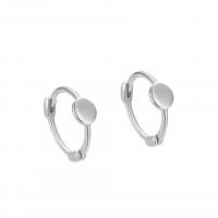 Sterling Silver Huggie Hoop Earring, 925 Sterling Silver, Round, plated, for woman 10mm 