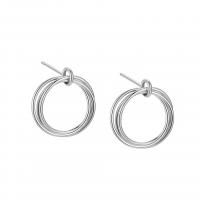 Sterling Silver Drop Earring, 925 Sterling Silver, plated, for woman 15mm 