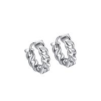 Männer Sterling Silber Hoop Ohrringe, 925er Sterling Silber, plattiert, für Frau & hohl, keine, 4x13.5mm, verkauft von Paar