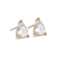 Rhinestone Stud Earring, 925 Sterling Silver, plated, for woman & with rhinestone 