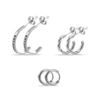 Stainless Steel Stud Earring, 304 Stainless Steel, Vacuum Plating, 3 pieces & for woman 2cm,1.6cm,1.2cm 