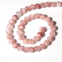 persische Jade Perle, rund, poliert, verschiedene Größen vorhanden, Rosa, Länge:ca. 14.96 ZollInch, verkauft von Strang