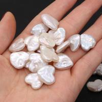 No Hole Cultured Freshwater Pearl Beads, Heart, natural, DIY, white 