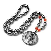 Hematite Sweater Necklace, with Red Agate, Unisex, mixed colors, nickel, lead & cadmium free cm 